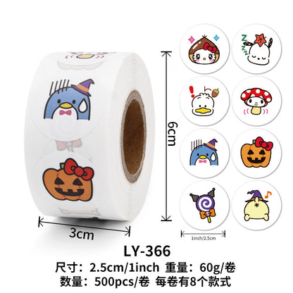 Stickers for Children Girls Cute Sanrio Sealing Stickers Student Guka Journal Material Roll Stickers Reward Teacher Use