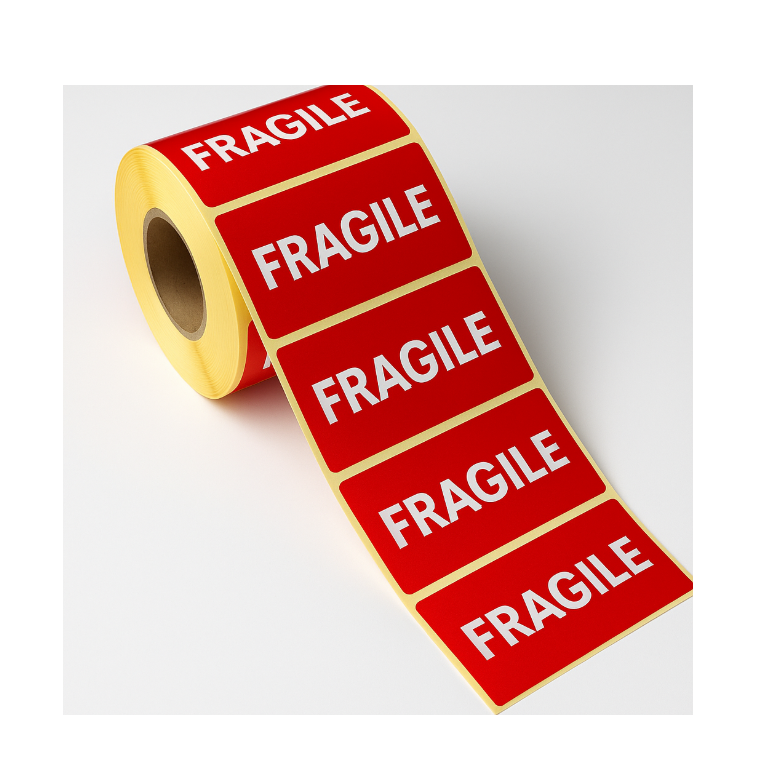Fragile Warning Stickers - Smi-gloss - 100x50-500PCS/Roll Labels