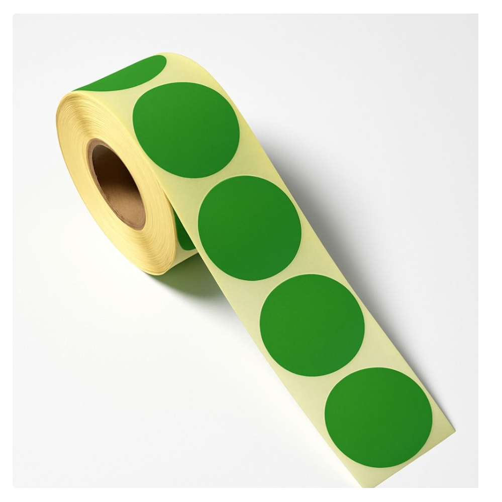 Thermal 34mm Round Self-Adhesive Stickers-1000 Labels-Durable & Easy to Use