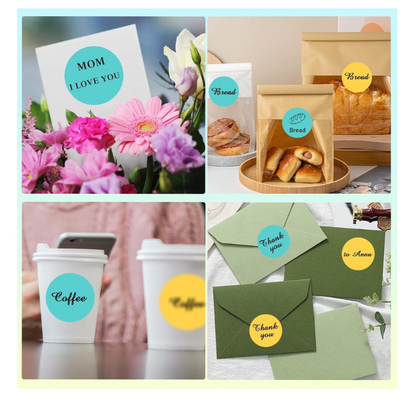 Thermal 34mm Round Self-Adhesive Stickers-1000 Labels-Durable & Easy to Use