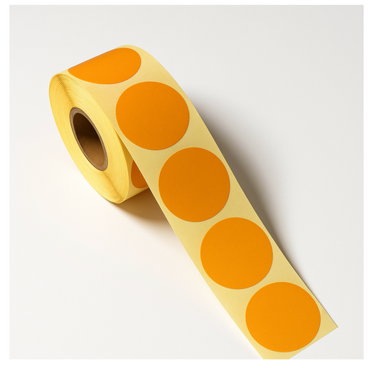 Thermal 34mm Round Self-Adhesive Stickers-1000 Labels-Durable & Easy to Use