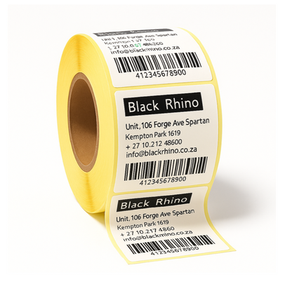 Black Rhino 40x30mm -500Thermal Labels Waterproof, Scratch Resistant 1 roll