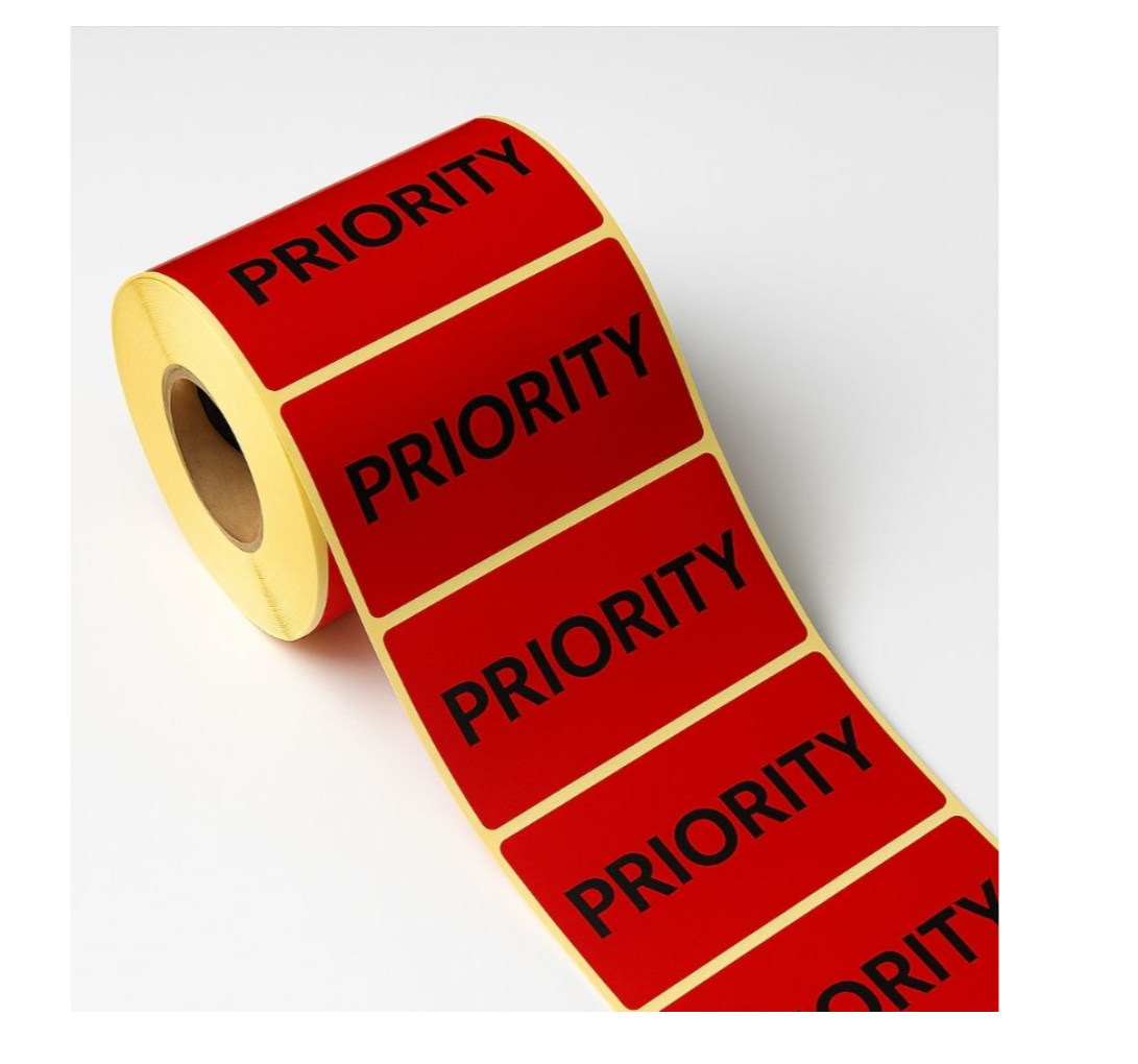 Priority Stickers - Semi-Gloss - 100x50-500PCS/Roll Adhesive Labels